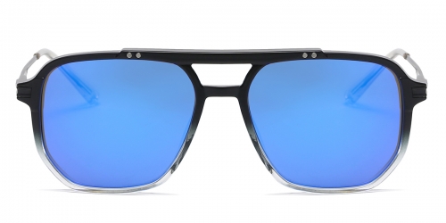 Vkyee prescription aviator men sunglasses in mixed materials, front color black-blue