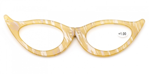 Vkyee prescription cat-eye unisex eyeglasses in mixed material, color yellow