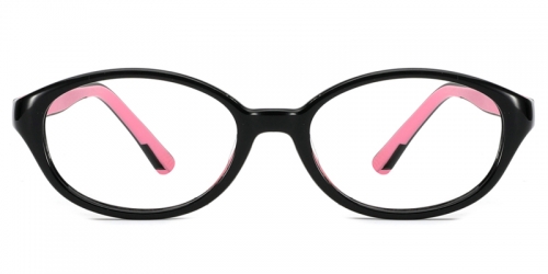 Vkyee prescription kids optical eyeglasses unisex TR frame,front color black