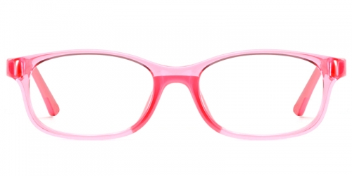 Vkyee prescription kids optical eyeglasses unisex rectangle TR frame,front color pink