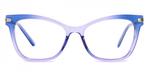 Vkyee prescription cat-eye women eyeglasses in mixed materials, front color progressive.