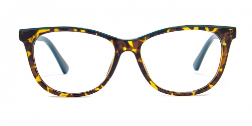 Vkyee prescription oval women eyeglasses in acetate materials, side color tortoise.