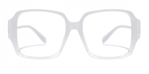 Vkyee prescription square women eyeglasses in mixed materials, front color white.