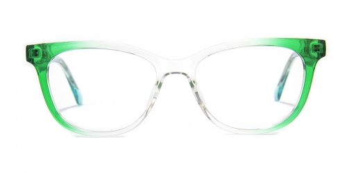 Vkyee prescription oval women eyeglasses in mixed materials, front color green