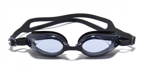 Vkyee prescription oval unisex swimming goggles in mixed materials, front color black.