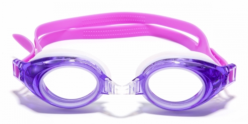 Vkyee swimming goggles oval unisex swimming goggles in mixed materials, front color purple.