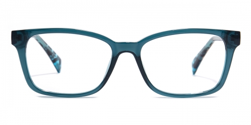 Vkyee prescription round female eyeglasses in TR90 materials, front color green.