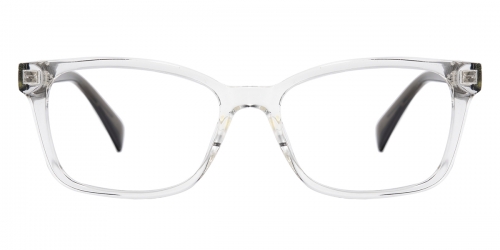 Vkyee prescription round female eyeglasses in TR90 materials, front color clear.