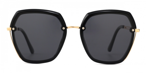 Vkyee prescription square women sunglasses in mixed material, front color black