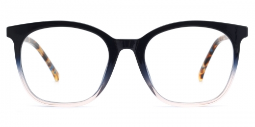 Vkyee prescription square female eyeglasses in acetate material, front color navy .