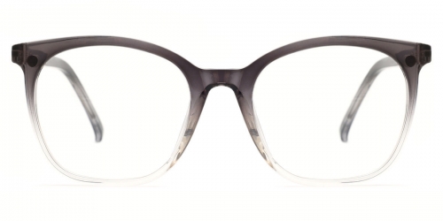 Vkyee prescription square female eyeglasses in acetate material, front color brown.