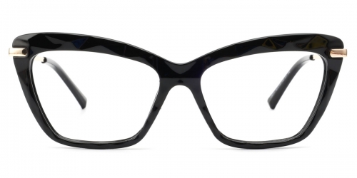 Vkyee prescription square female eyeglasses in TR90 material ,front color black. 