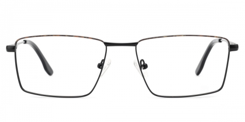 Vkyee prescription men eyeglasses square in shape with metal material, front color black