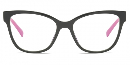 Vkyee prescription square shape women eyeglasses in TR90 material,front color black .