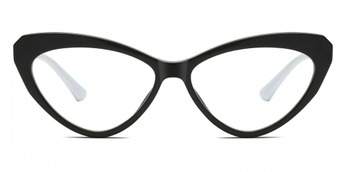Vkyee prescription optical eyeglasses women cateye TR90 frame,front color black