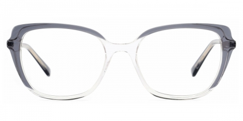 Vkyee prescription oval women eyeglasses in mixed materials, front  color grey.