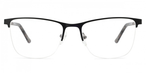 Vkyee prescription rectangle shape women eyeglasses in other material, front color black.