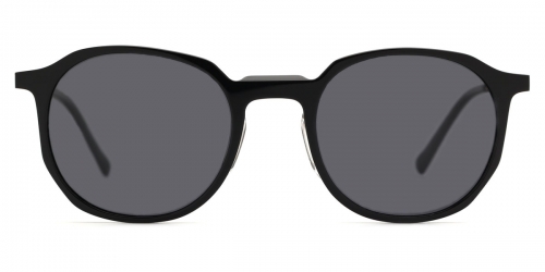 Vkyee prescription oval unisex sunglasses in Titanium material,front color black.