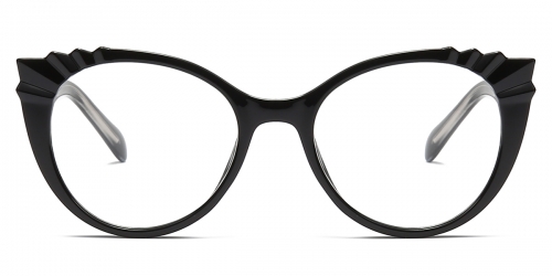 Vkyee prescription eyewear female round tr90,front color black
