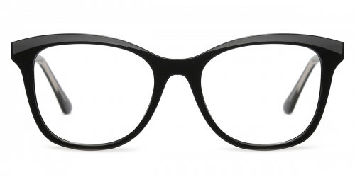 Vkyee prescription square female eyeglasses in TR90 material, side color black .