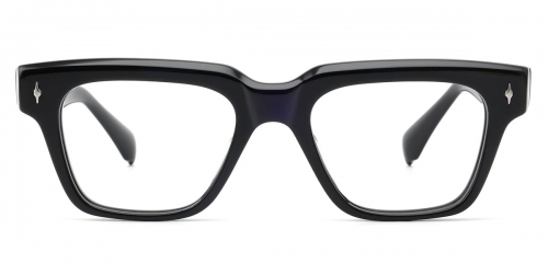 Vkyee prescription square men eyeglasses in acetate material, front color black