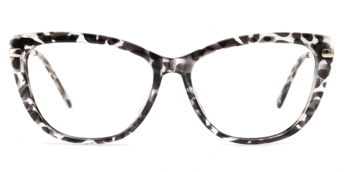 Vkyee prescription oval women eyeglasses in TR90 material, front color tortoise.