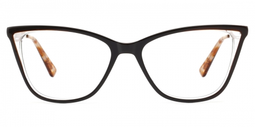 Vkyee prescription cateye female  eyeglasses in acetate  material,  front color brown . 