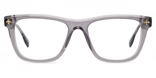 Vkyee prescription square unisex eyeglasses in mixed material, front color grey .