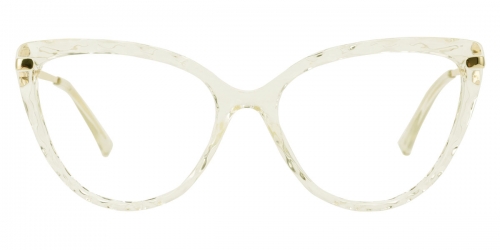 Vkyee prescription cateye female eyeglasses in TR90 material ,front color clear . 