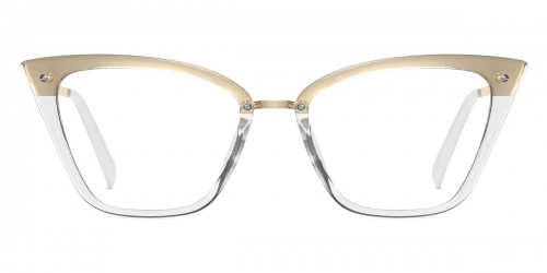 Vkyee prescription optical eyeglasses women square TR90 frame,front color clear