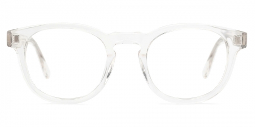 Vkyee prescription unisex eyeglasses in round shape made by mixed material, front color clear