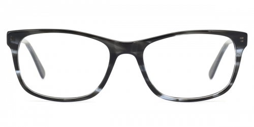 Vkyee prescription square unisex eyeglasses in acetate materials, front color blue stripe.