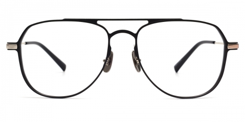 Vkyee prescription aviator men eyeglasses in titanium material, front color black