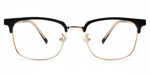 Vkyee prescription optical eyeglasses male square mixed materials frame, front color gold