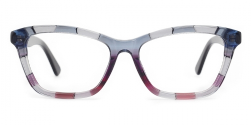 Vkyee prescription rectangle female eyeglasses in acetate material, front color grey
