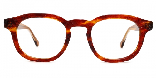 Vkyee prescription oval unisex eyeglasses in acetate material, front color tortoise