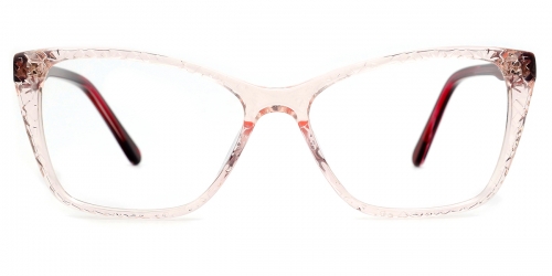 Vkyee prescription cat-eye unisex eyeglasses in acetate material, front color light pink