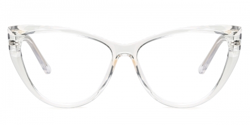 Vkyee prescription optical eyeglasses female oval TR90 frame,front color clear