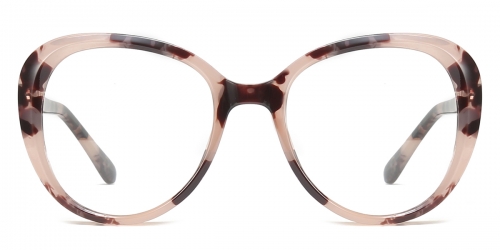 Vkyee prescription oval women eyeglasses in TR90 material,front color brown tortoise.