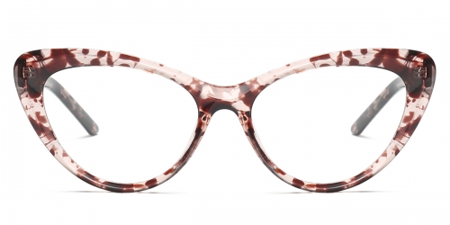 Vkyee prescription cat-eye female eyeglasses in TR90 material,front flower color.