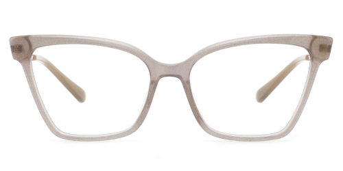 Vkyee prescription cateye female  eyeglasses in acetate and mixed materials,  front color brown . 