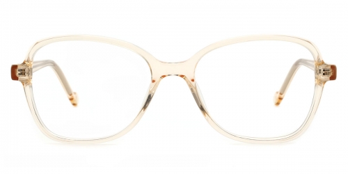Vkyee prescription oval women eyeglasses in acetate materials, front color champagne