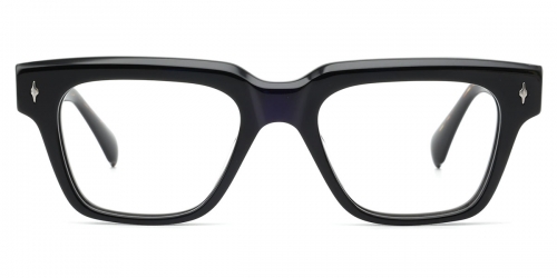 Vkyee prescription square men eyeglasses in acetate material, front color black/stripe.
