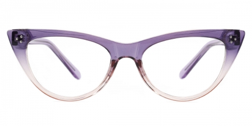 Vkyee prescription optical eyeglasses women cateyeTR90 frame,front color purple