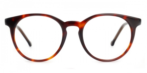 Vkyee prescription oval female eyeglasses in TR90 material, front color black.