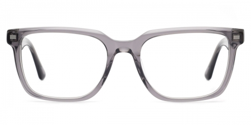 Vkyee prescription unisex eyeglasses in rectangle shape made by mixed material, front color grey