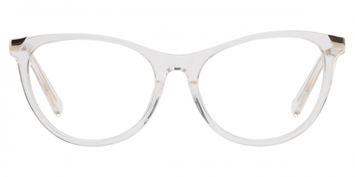 Vkyee prescription oval women eyeglasses in mixed material, front color clear