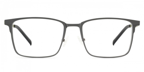 Vkyee prescription men eyeglasses in rectangle shape with titanium  material,  ,front color gray