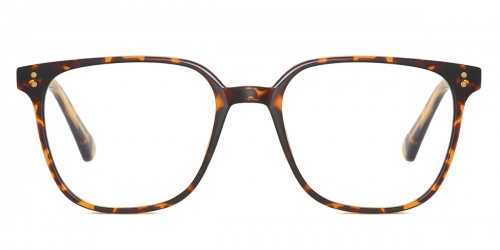 Vkyee prescription optical eyeglasses men square TR90 frame,front color tortoise