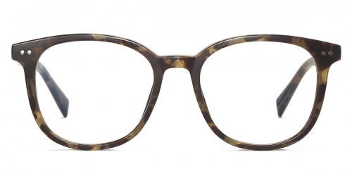 Vkyee prescription optical eyeglasses unisex  round acetate frame,front color tortoise 